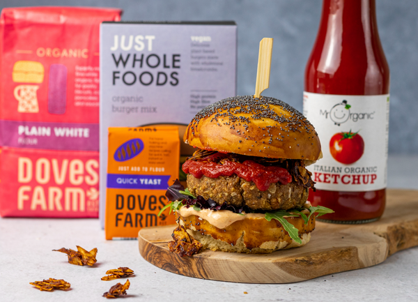 Just Wholefoods Mr Organic Doves Farm Burger Bun Recipe